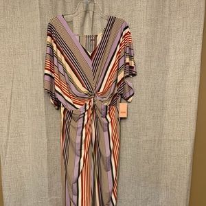 Evri 1X multi-color striped Midi dress, NWT